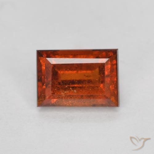 granada hessonita Laranja Profundo Natural 1.02ct, baguete, VS