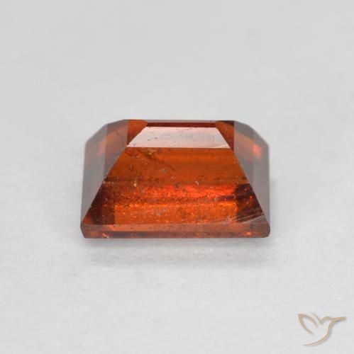 granada hessonita Laranja Profundo Natural 1.02ct, baguete, VS