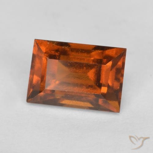 granada hessonita Laranja Profundo Natural 1.09ct, baguete, VS