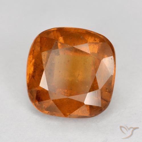 granada hessonita Laranja Profundo Natural 2.06ct, Almofada, VS-SI