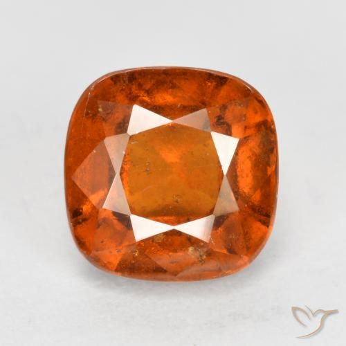 2.05ct Natural laranja avermelhado granada hessonita, Almofada, VS-SI