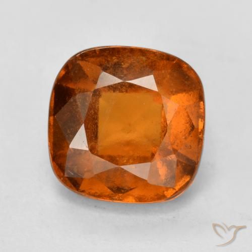 granada hessonita Laranja Profundo Natural 2.10ct, Almofada, VS-SI