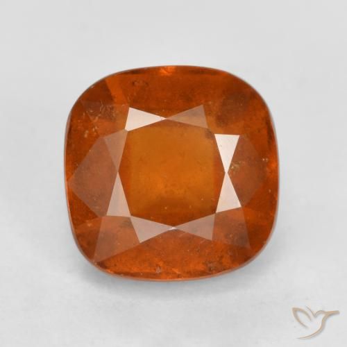 2.12ct Natural fogo laranja granada hessonita, Almofada, VS-SI