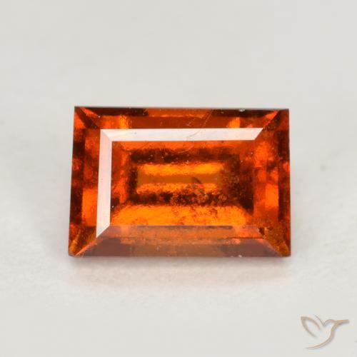 1.09ct Natural laranja avermelhado granada hessonita, baguete, VS
