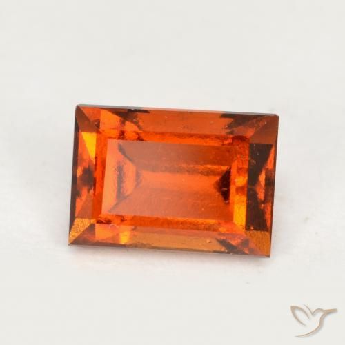 1.10ct Natural Laranja escuro granada hessonita, baguete, VS