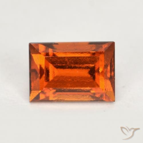 granada hessonita Laranja escuro Natural 1.10ct, baguete, VS