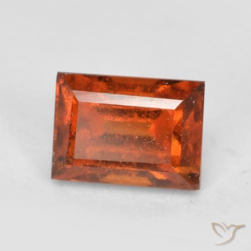 1.02ct Natural âmbar laranja granada hessonita, baguete, VS