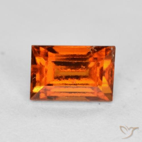 1.02ct Natural laranja avermelhado granada hessonita, baguete, VS