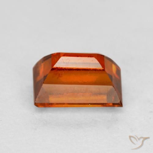 granada hessonita laranja avermelhado Natural 1.02ct, baguete, VS