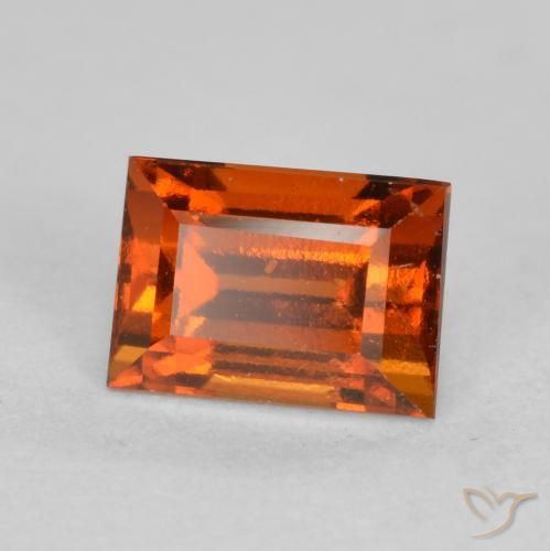 1.05ct Natural Laranja Profundo granada hessonita, baguete, VS