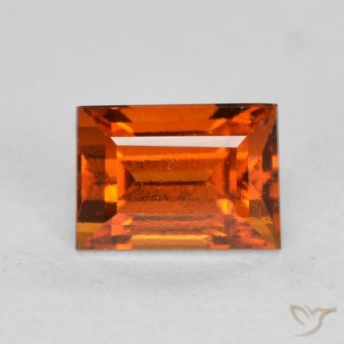 granada hessonita Laranja Profundo Natural 1.05ct, baguete, VS