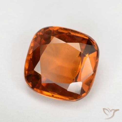 granada hessonita Laranja Profundo Natural 1.78ct, Almofada, VS