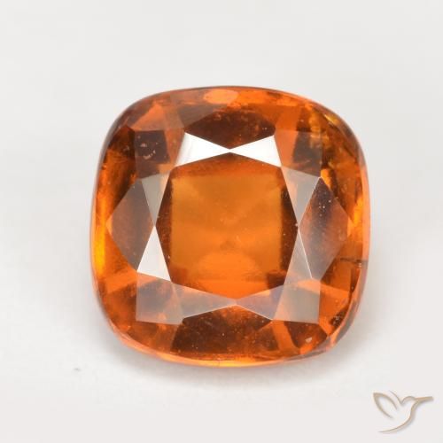 2.20ct Natural Laranja Profundo granada hessonita, Almofada, VS
