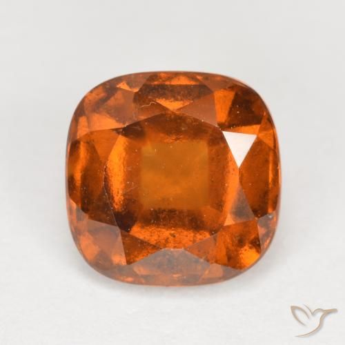 granada hessonita laranja avermelhado Natural 2.07ct, Almofada, VS