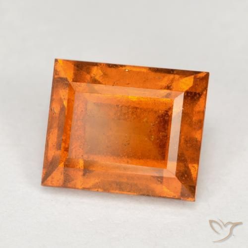 granada hessonita Laranja Médio Natural 2.15ct, baguete, VS-SI
