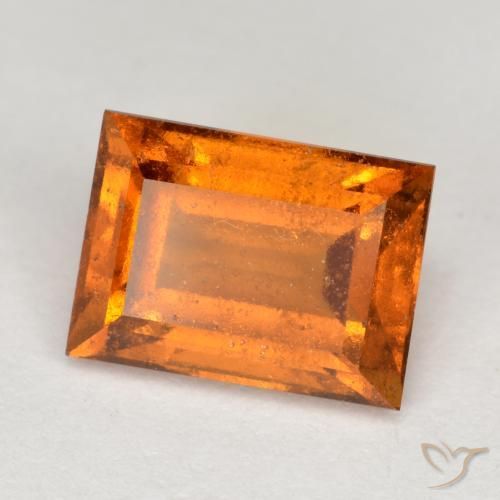 granada hessonita Laranja Médio Natural 2.11ct, baguete, VS-SI
