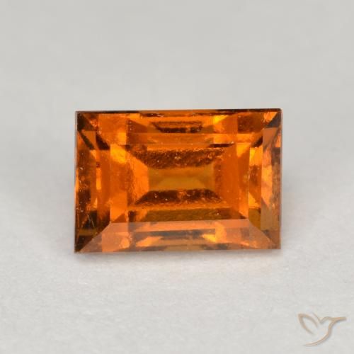 1.14ct Natural Laranja médio-escuro granada hessonita, baguete, VS