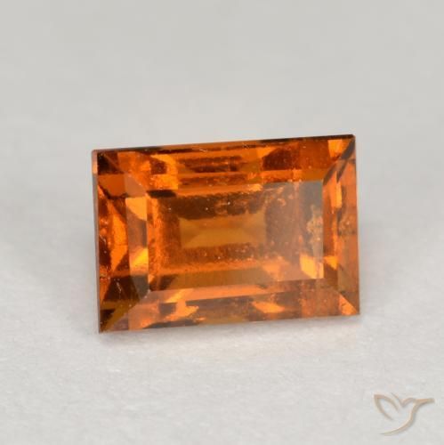 granada hessonita Laranja médio-escuro Natural 1.14ct, baguete, VS