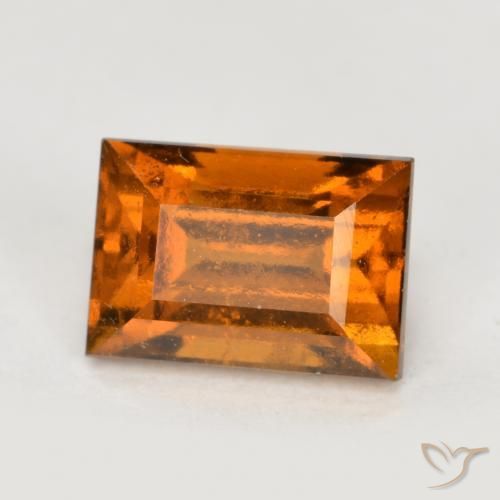 granada hessonita Laranja médio-escuro Natural 1.36ct, baguete, VS