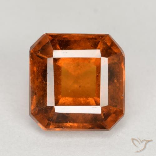 1.32ct Natural âmbar laranja granada hessonita, Corte Esmeralda, VS