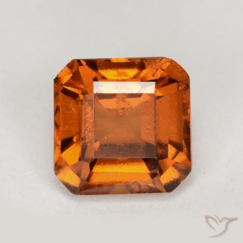 1.33ct Natural Laranja Profundo granada hessonita, Corte Esmeralda, VS-SI
