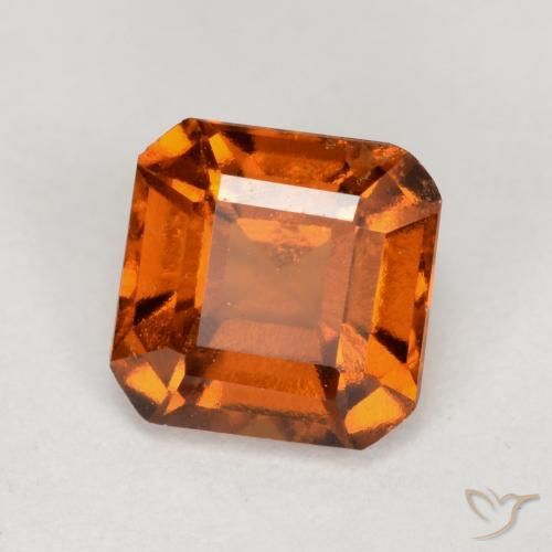 granada hessonita Laranja Profundo Natural 1.33ct, Corte Octógono / Esmeralda, VS-SI