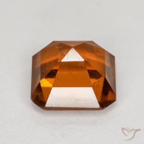 granada hessonita Laranja Profundo Natural 1.33ct, Corte Octógono / Esmeralda, VS-SI