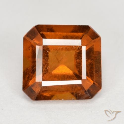 1.63ct Natural Laranja Médio granada hessonita, Corte Esmeralda, VS-SI