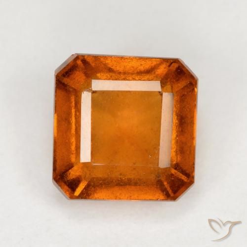 1.60ct Natural Laranja Profundo granada hessonita, Corte Esmeralda, VS-SI