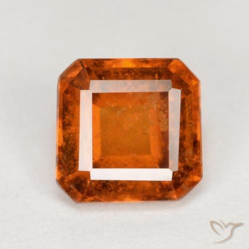 1.24ct Natural âmbar laranja granada hessonita, Corte Esmeralda, VS-SI
