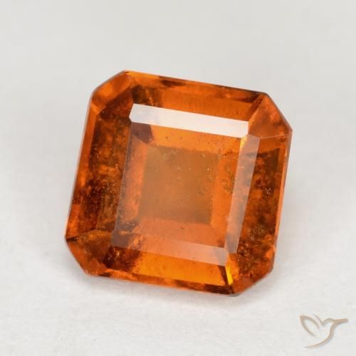 granada hessonita âmbar laranja Natural 1.24ct, Corte Octógono / Esmeralda, VS-SI