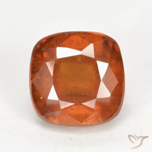 Granada hessonita laranja de 2,6 quilates, almofada de 7,2 x 7,1 mm cortada de Madagascar, Photo A