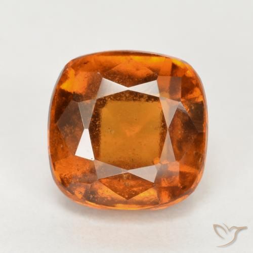 2.50ct Natural Laranja médio-escuro granada hessonita, Almofada, VS-SI