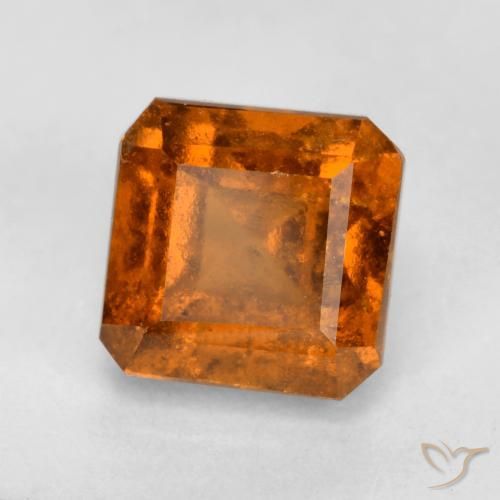 granada hessonita Laranja Profundo Natural 1.39ct, Corte Octógono / Esmeralda, SI
