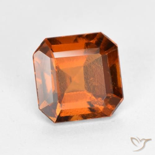 granada hessonita Laranja Profundo Natural 1.65ct, Corte Octógono / Esmeralda, VS