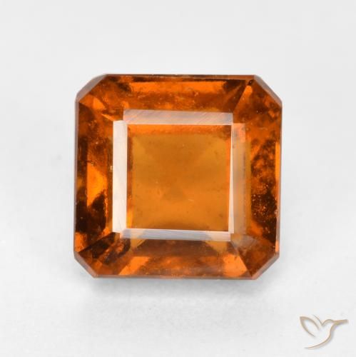 1.66ct Natural Laranja médio-escuro granada hessonita, Corte Esmeralda, VS-SI
