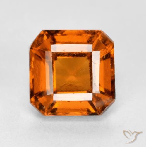 1.55ct Natural Laranja Profundo granada hessonita, Corte Esmeralda, VS-SI