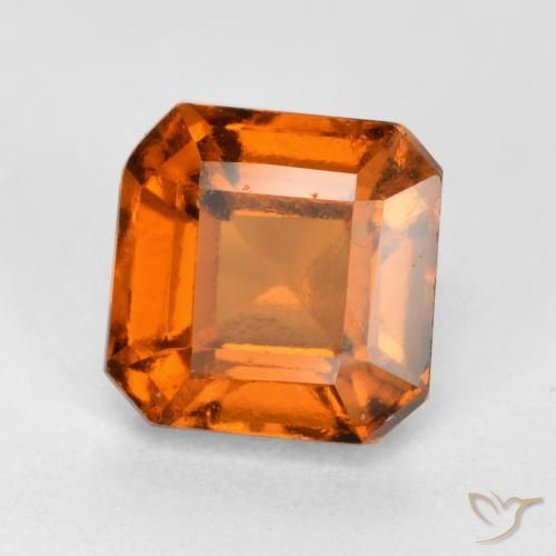 granada hessonita Laranja Profundo Natural 1.55ct, Corte Octógono / Esmeralda, VS-SI