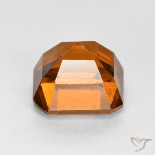 granada hessonita Laranja Profundo Natural 1.55ct, Corte Octógono / Esmeralda, VS-SI