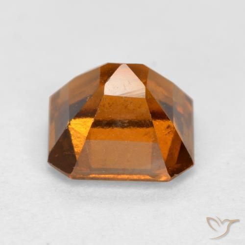 granada hessonita Laranja Profundo Natural 1.46ct, Corte Octógono / Esmeralda, VS