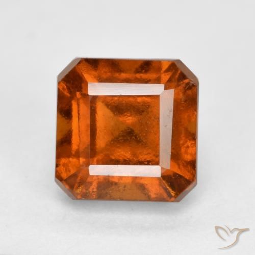 2.17ct Natural Laranja médio-escuro granada hessonita, Corte Esmeralda, VS-SI
