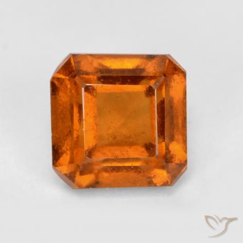 1.51ct Natural Laranja Profundo granada hessonita, Corte Esmeralda, VS-SI