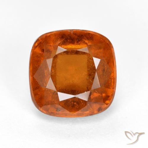 2.33ct Natural âmbar laranja granada hessonita, Almofada, SI
