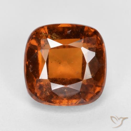 2.30ct Natural Laranja escuro granada hessonita, Almofada, VS-SI