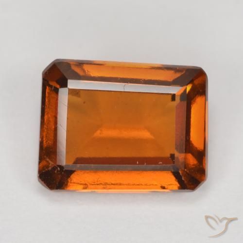 2.07ct Natural Laranja médio-escuro granada hessonita, Corte Esmeralda, VS