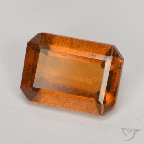 granada hessonita Laranja médio-escuro Natural 1.50ct, Corte Octógono / Esmeralda, VS-SI