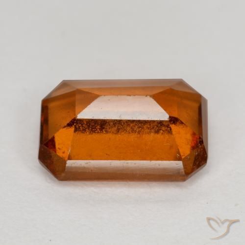 granada hessonita Laranja médio-escuro Natural 1.50ct, Corte Octógono / Esmeralda, VS-SI