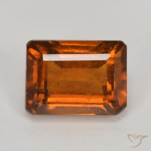 2.54ct Natural âmbar laranja granada hessonita, Corte Esmeralda, VS-SI