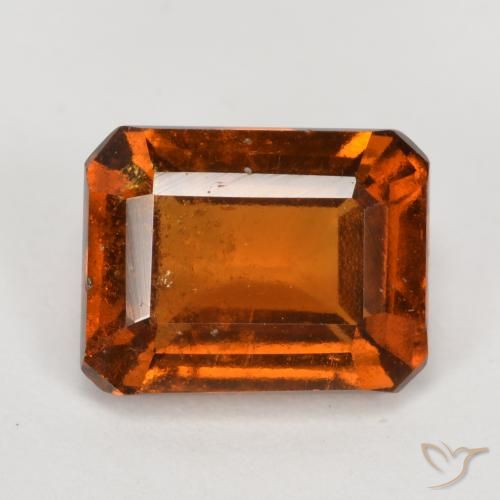 2.30ct Natural Laranja Profundo granada hessonita, Corte Esmeralda, VS-SI