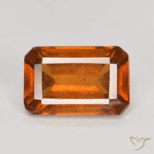 2.08ct Natural Laranja médio-escuro granada hessonita, Corte Esmeralda, VS-SI